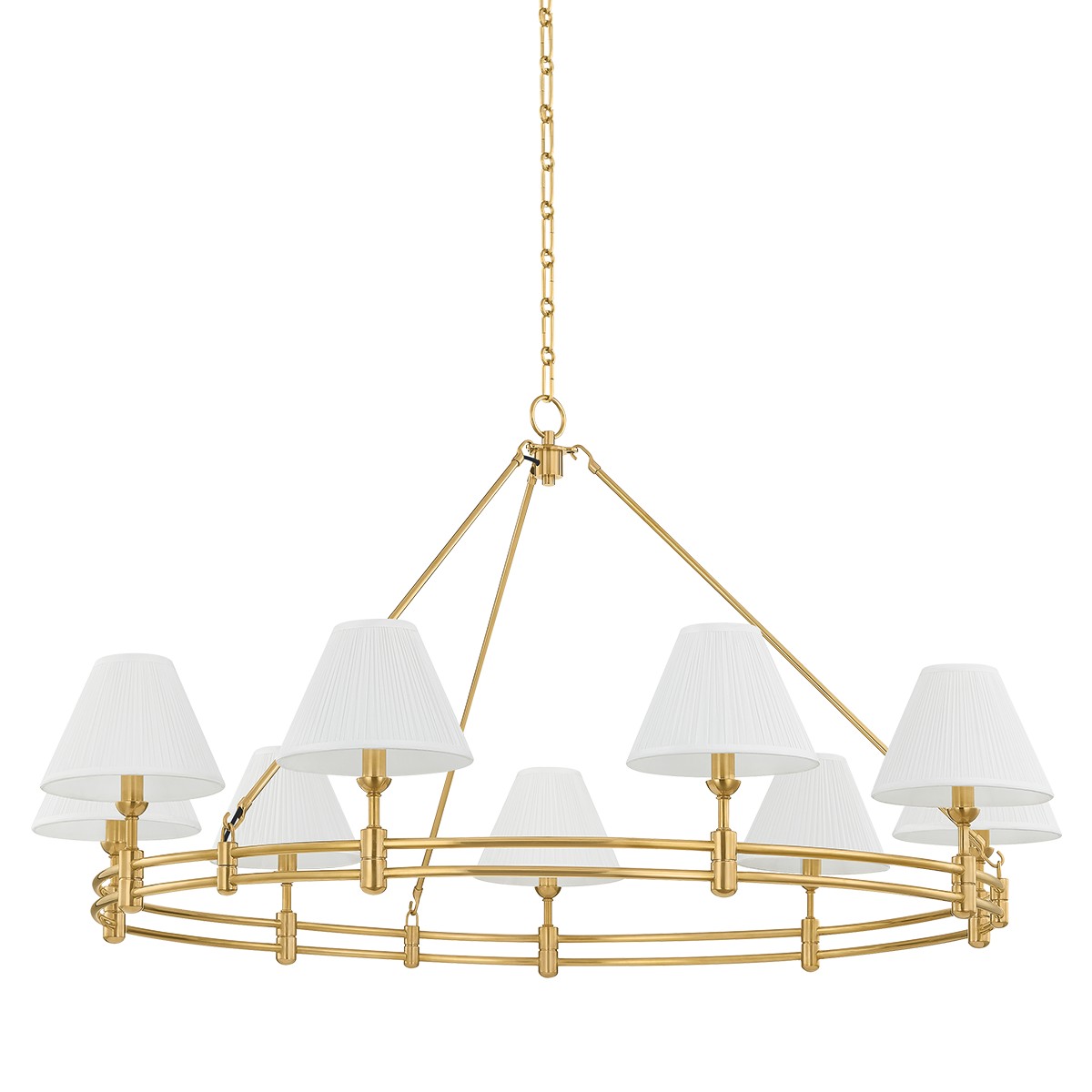 Aged Brass Chandelier from the Howard Collection