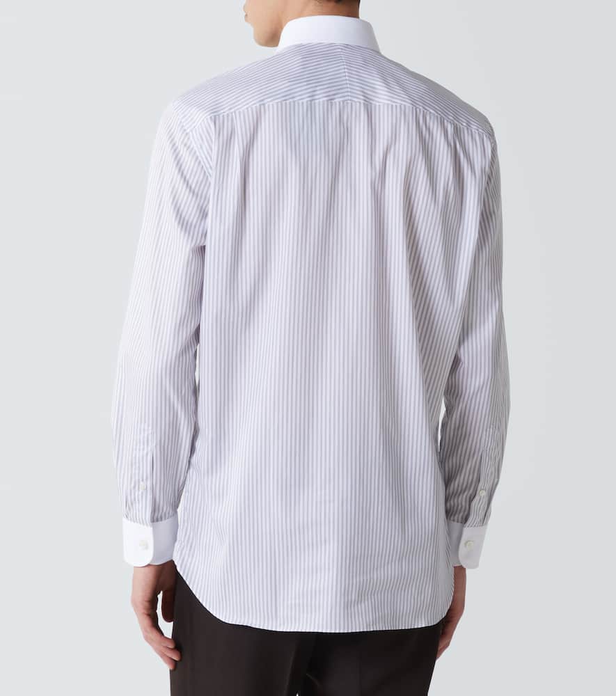 Striped cotton twill shirt