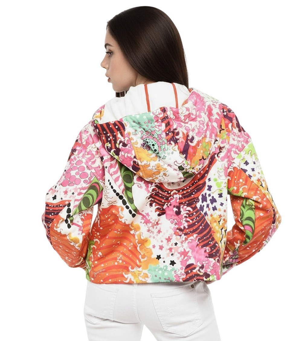 Multicolor Printed Hood Jacket
