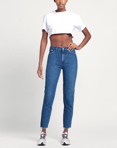 Woman Jeans Blue Size 26 Cotton, Elastane