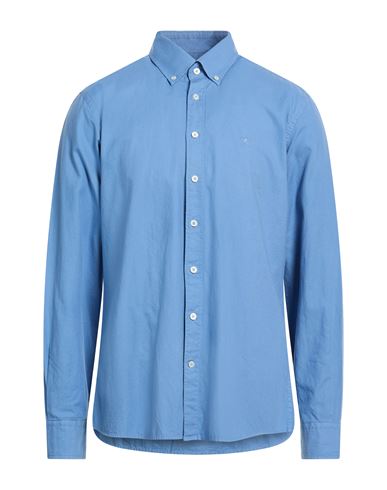 Man Shirt Slate blue Size M Cotton
