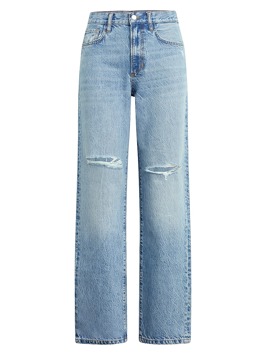 Women's The Tommy Slashed-Knee Low-Rise Jeans - Flint
