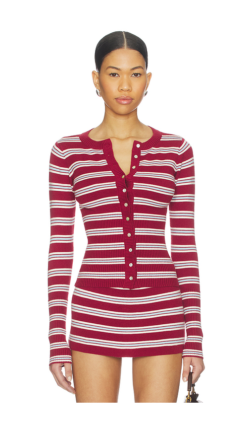 Frankies Bikinis Lenon Cloud Knit Sweater in Red. - M also in