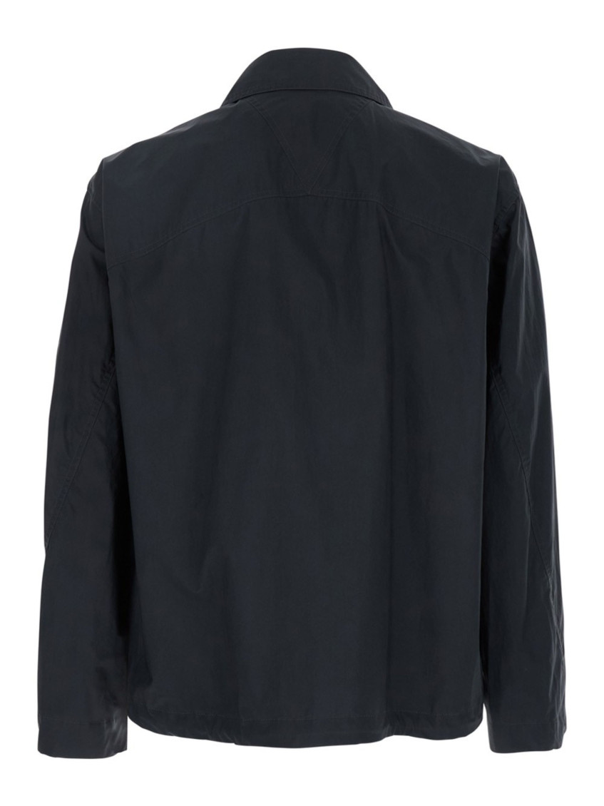 Grey Jacket With Pocket On The Front And Resin Finish In Cotton Man