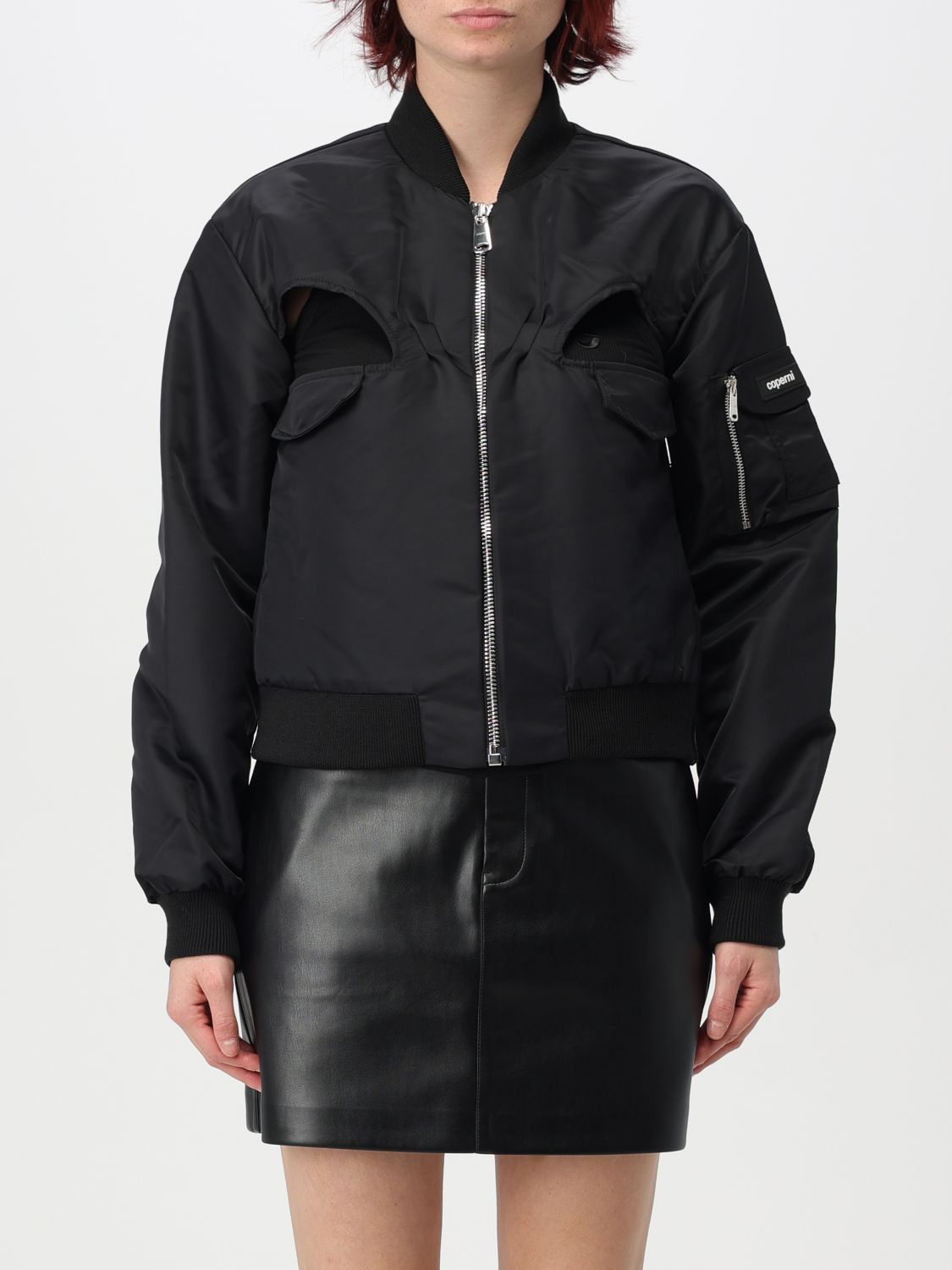 Cut-out bomber jacket - Black