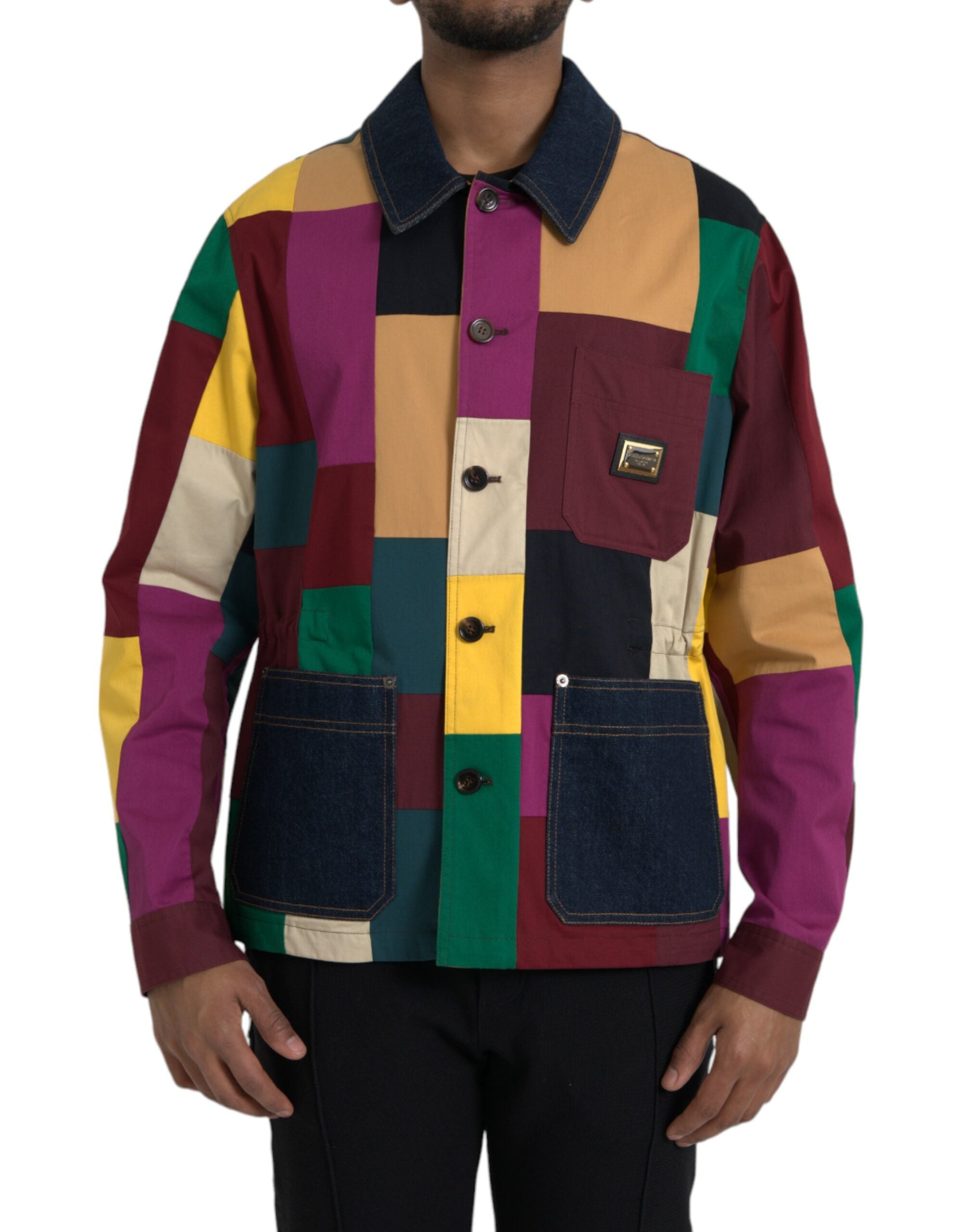 Patchwork Cotton Jacket — Multicolor