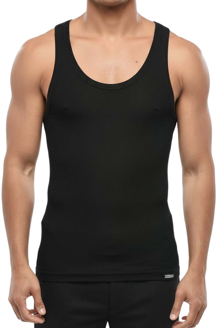 Black Round Neck Tank Top