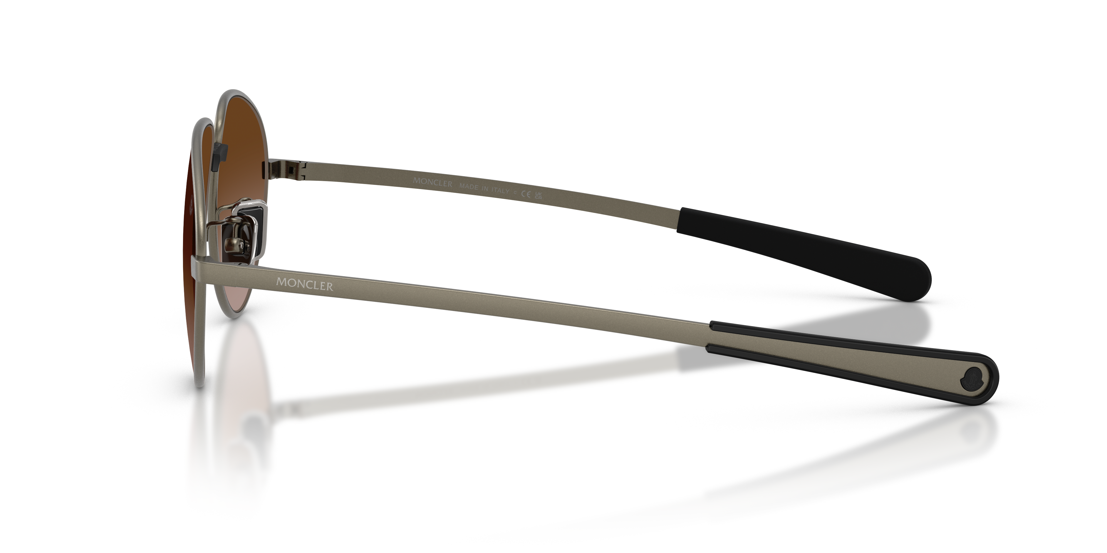 Moncler Unisex Moncler ME4009 VIZLA 100213 Sunglasses Metal Grey Brown Pilot Normal Nuanced
