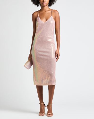 Woman Midi dress Pink Size 4 Polyester