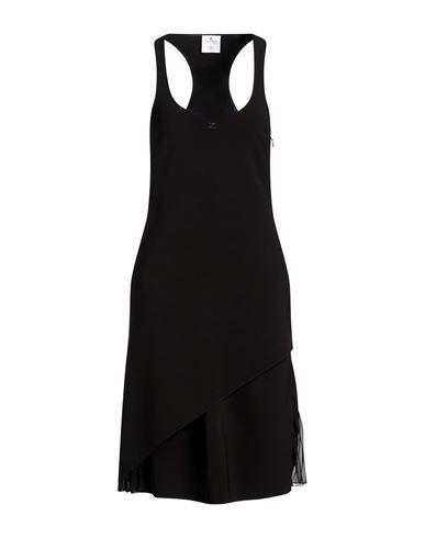 Courrèges Woman Midi dress Black Size 4 Polyester, Polyurethane