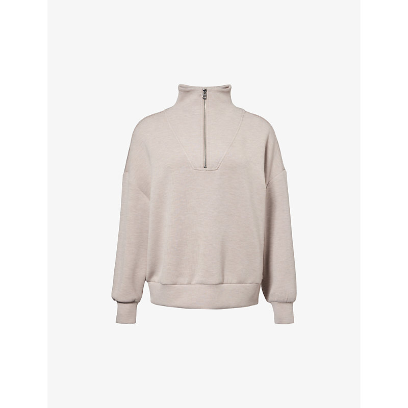 Womens Taupe Marl Hawley Relaxed-fit Stretch-woven Sweatshirt XS