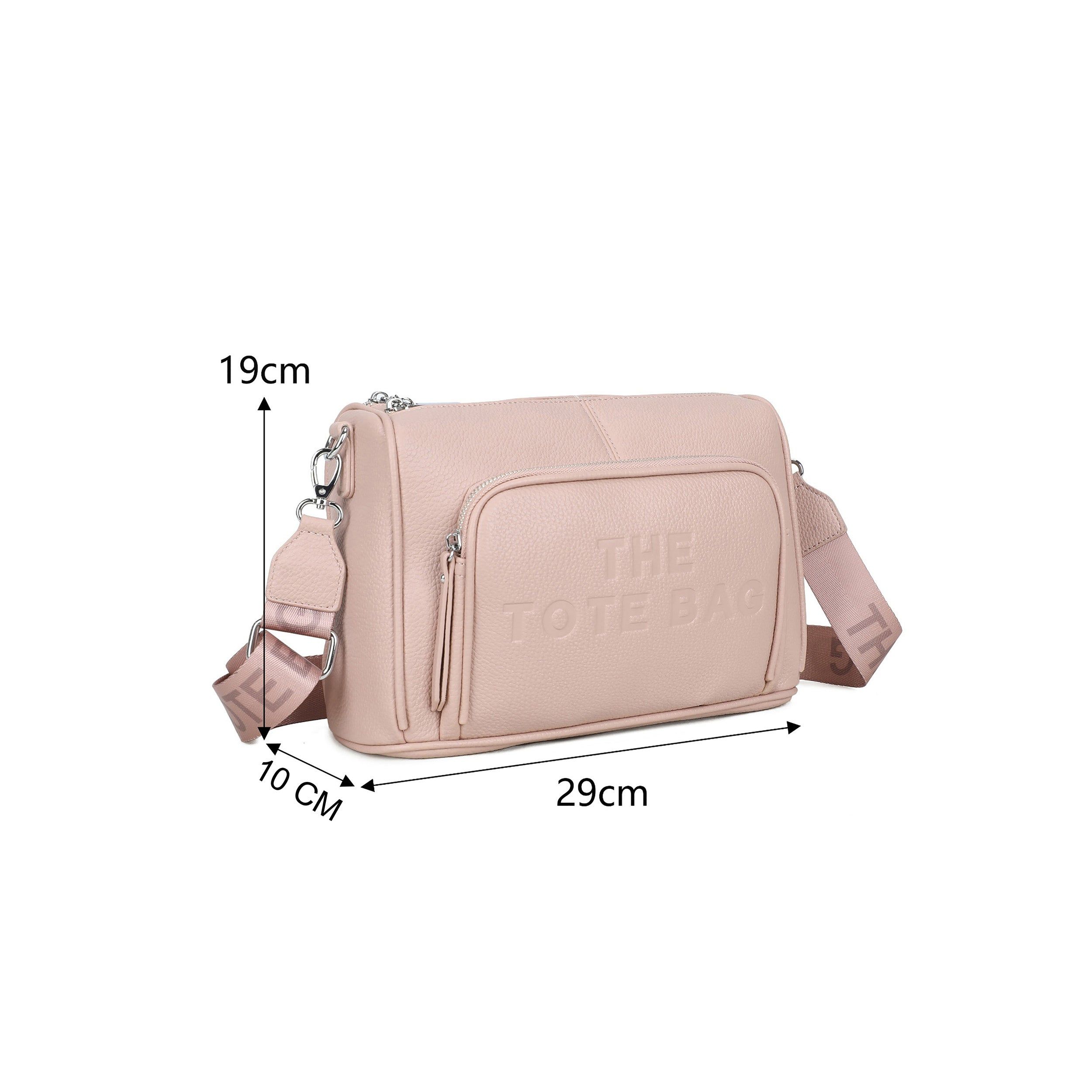 Jfy Zip Top 2 Compartments Canvas Strap Crossbody Handbag In Light Beige