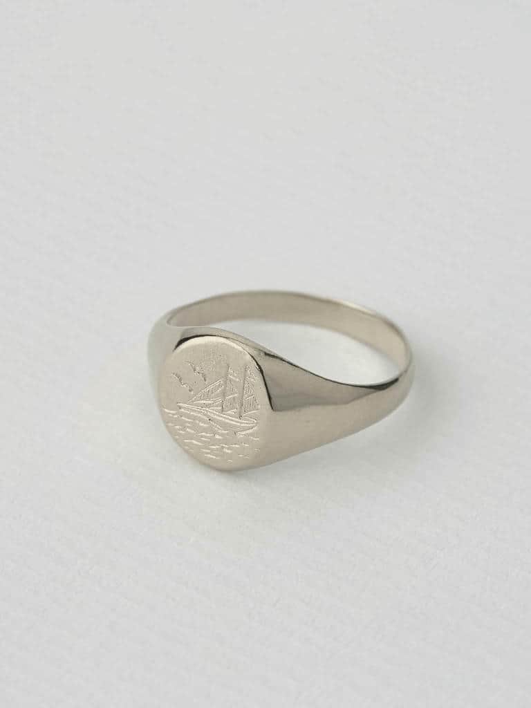 Ship at Sea Signet Ring by Jewellery