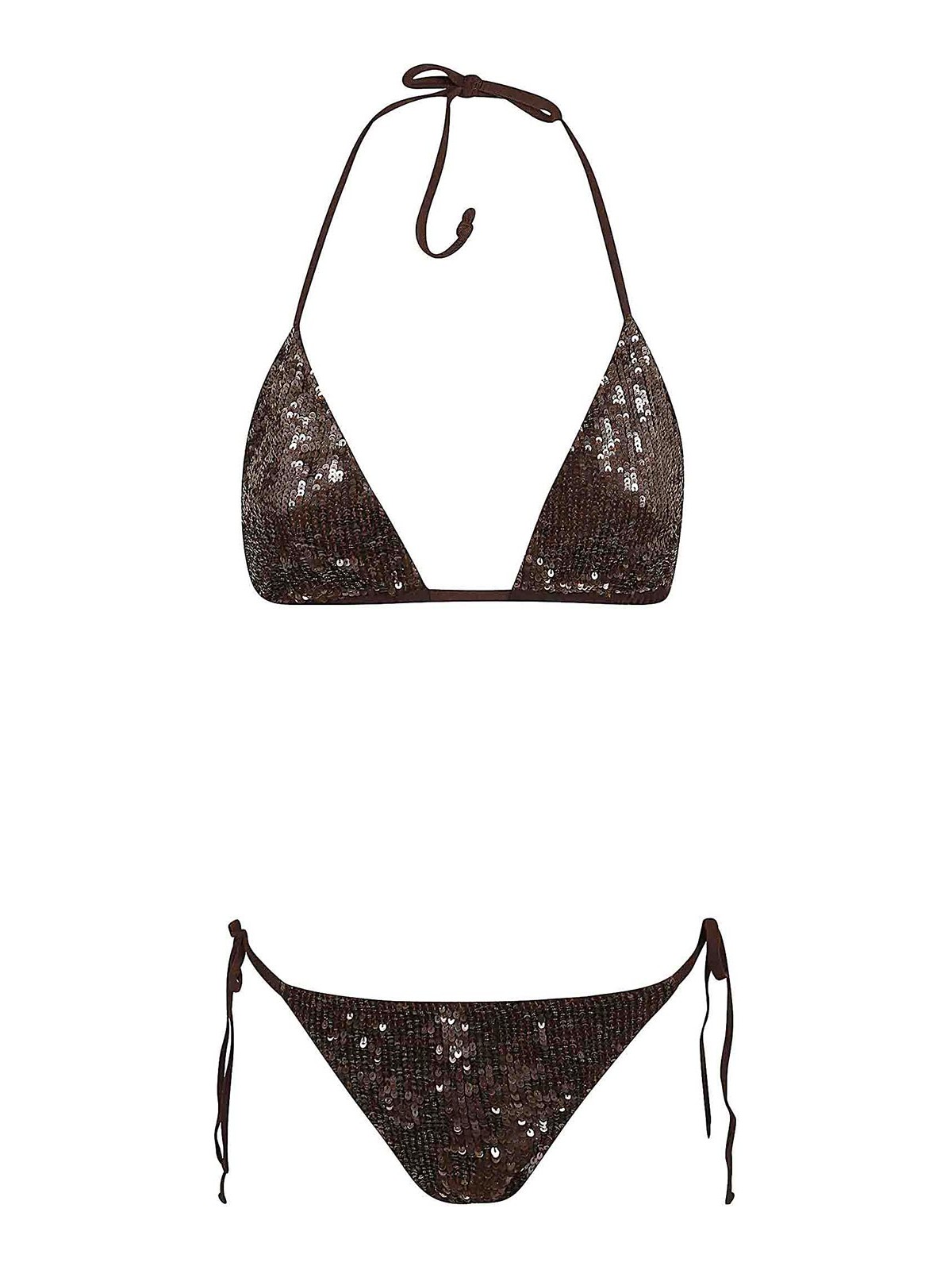 Parosh - triangle bikini micro sequins sliding cup