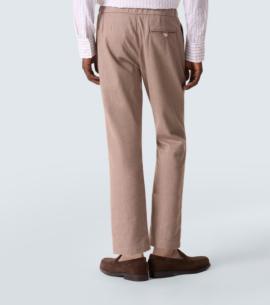 Oscar herringbone cotton-blend straight pants