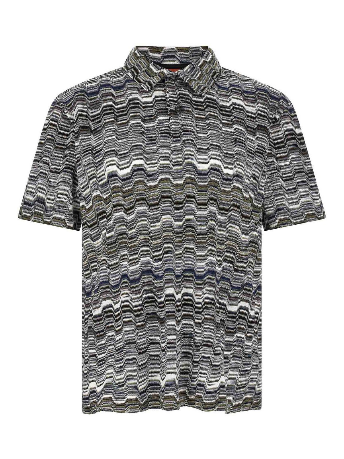 Irregular Zigzag Polo Shirt
