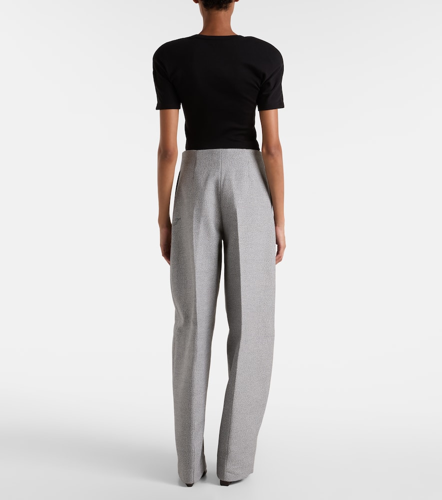 Curvo cotton and wool wide-leg pants
