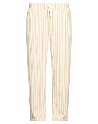 Man Pants Cream Size L Cotton, Polyester, Elastane