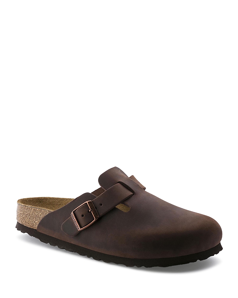 Buckle-fastening slip-on sandals - Brown