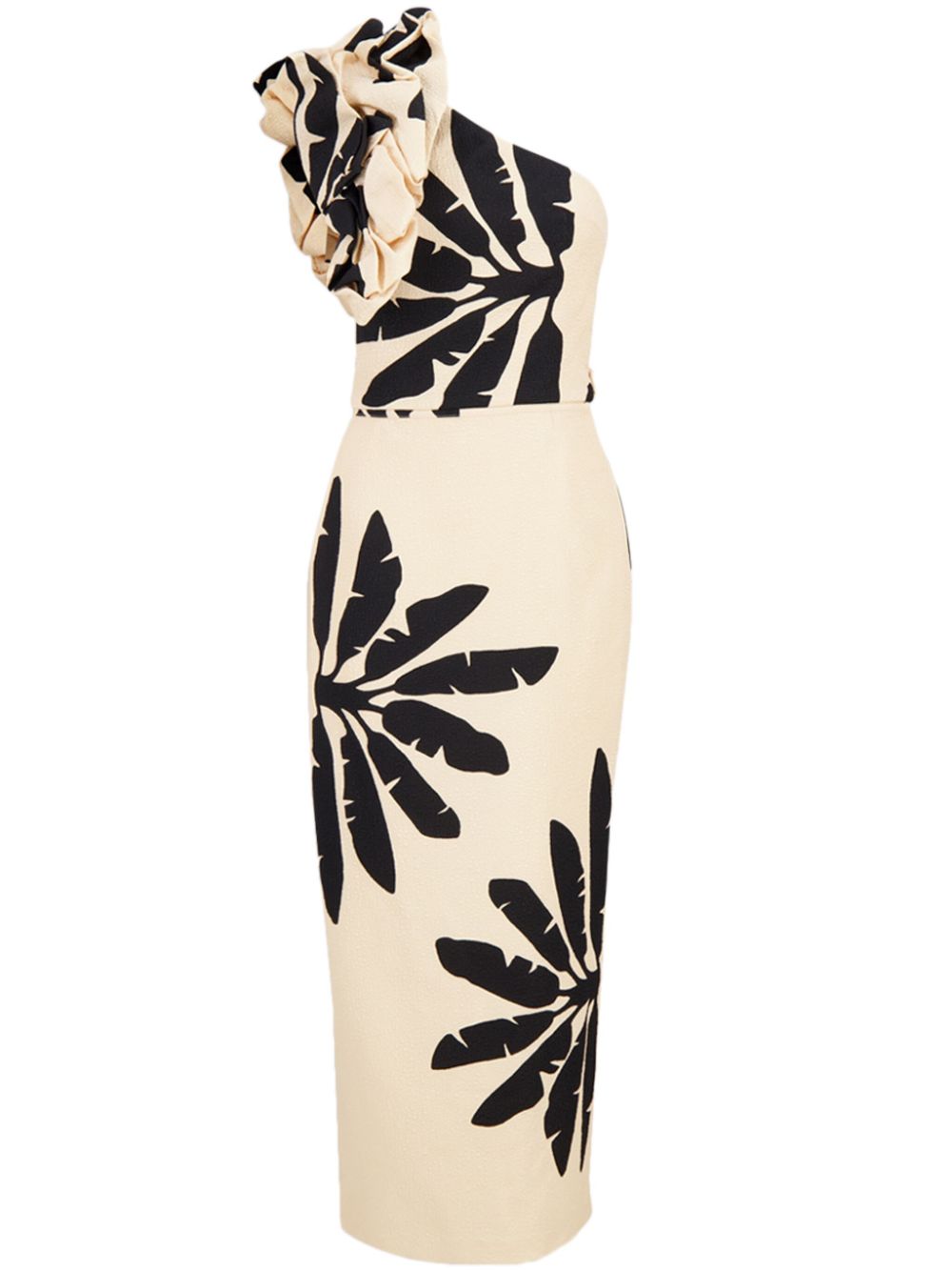 Oneshoulder Coyote Dance silk midi dress - Neutrals