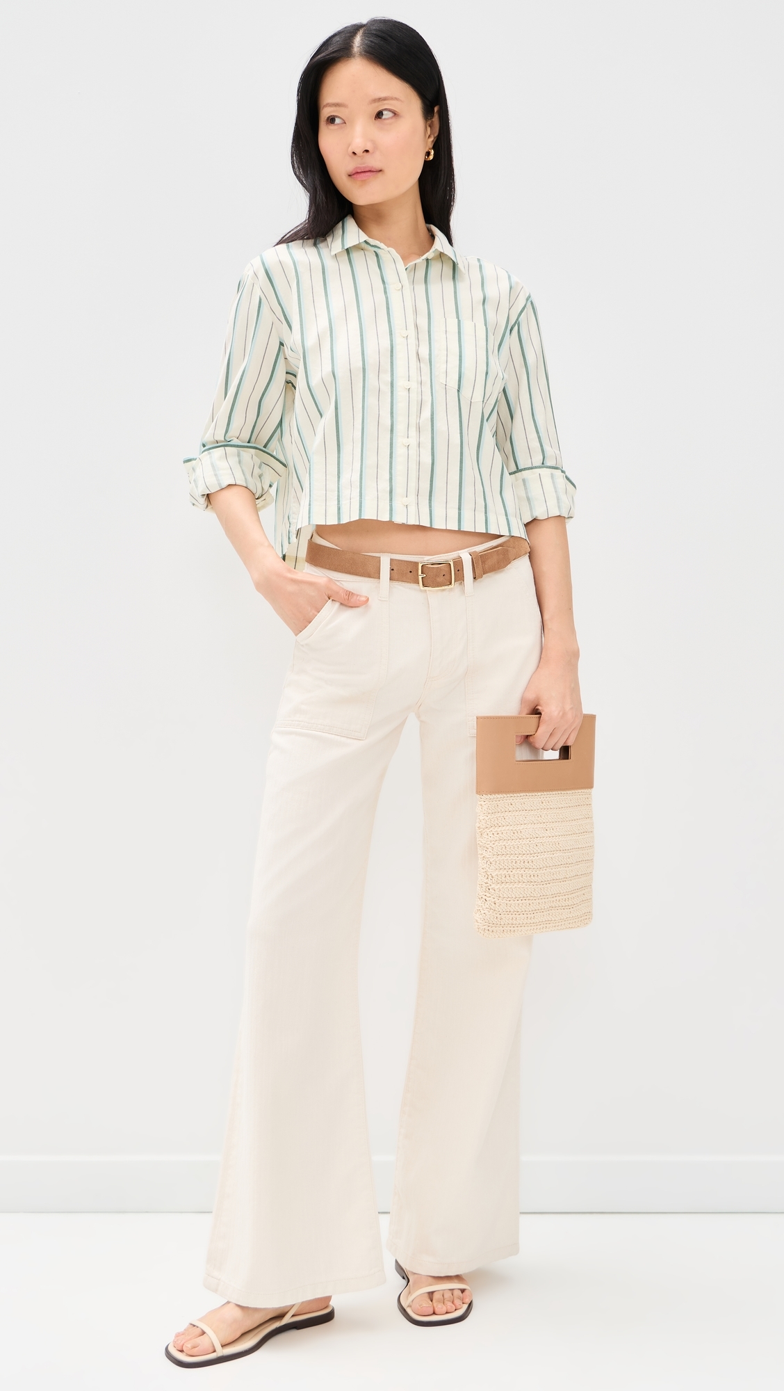 Nessa Stripe Shirt Verde Stripes
