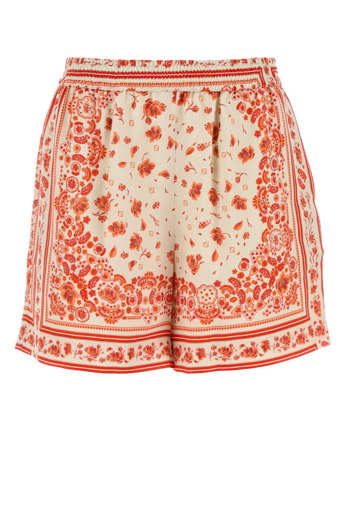 Patchwork Bermuda Shorts — Red