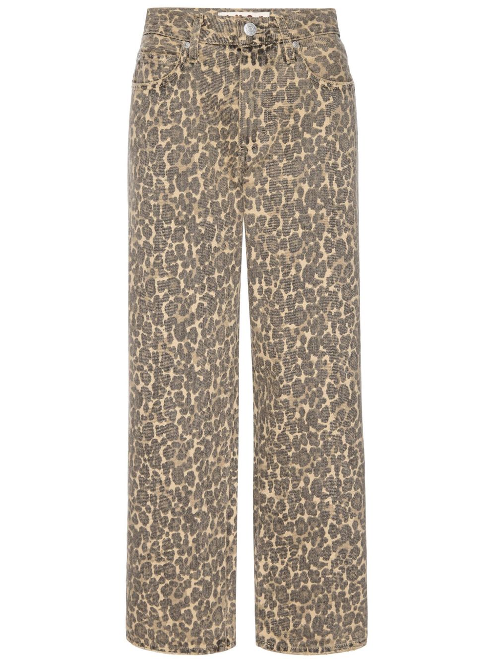AMO leopard-print straight-leg jeans - Brown
