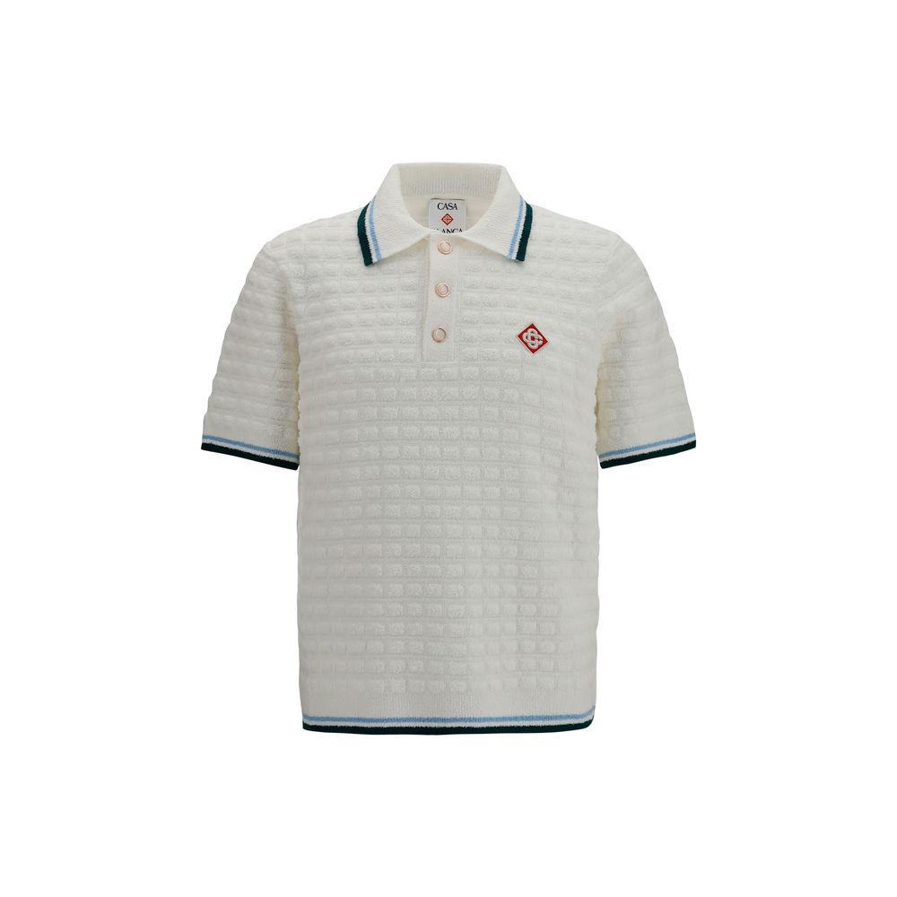 Quilted Cotton-Nylon Polo Shirt — White