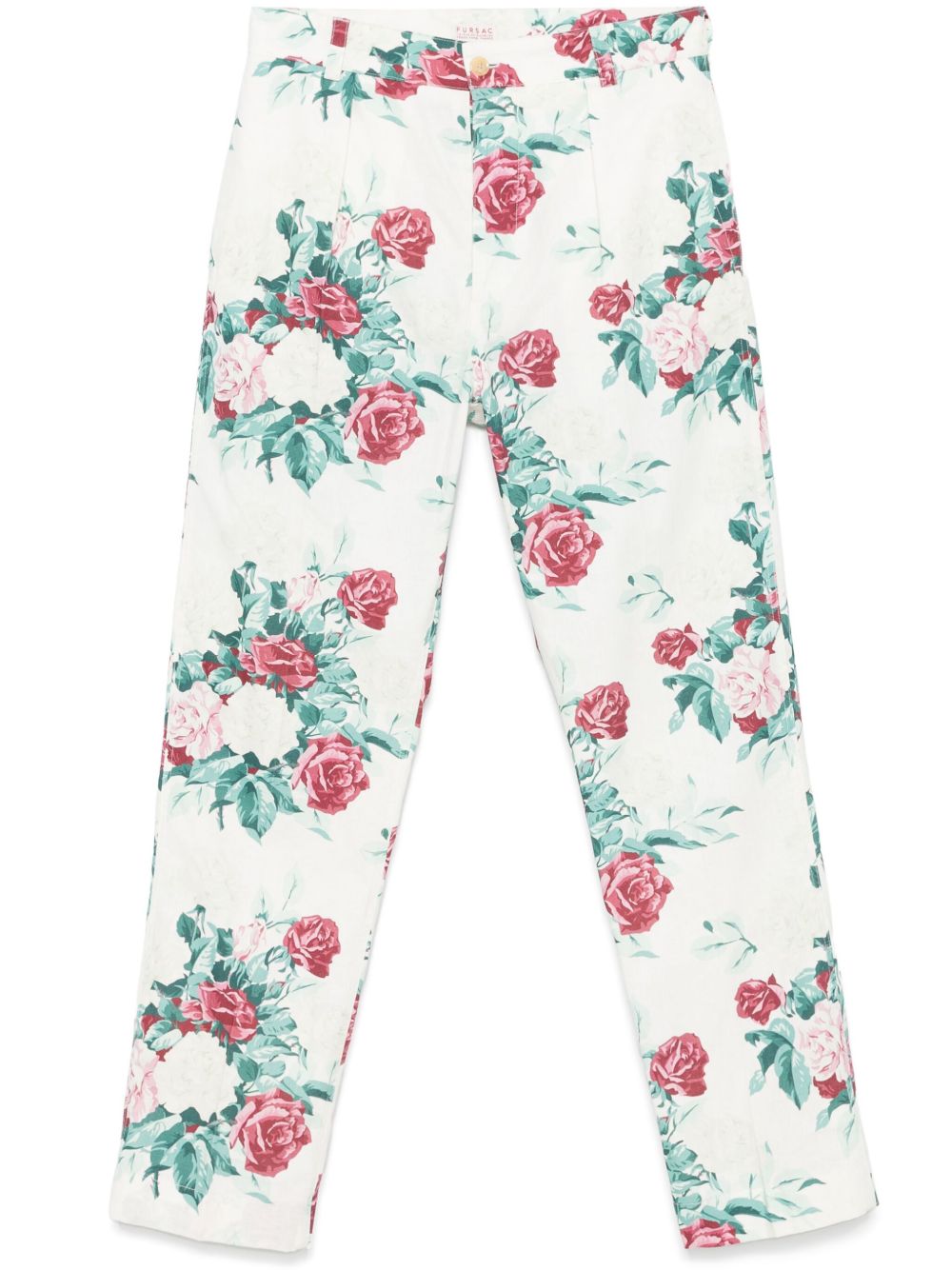 Floral-print trousers - White