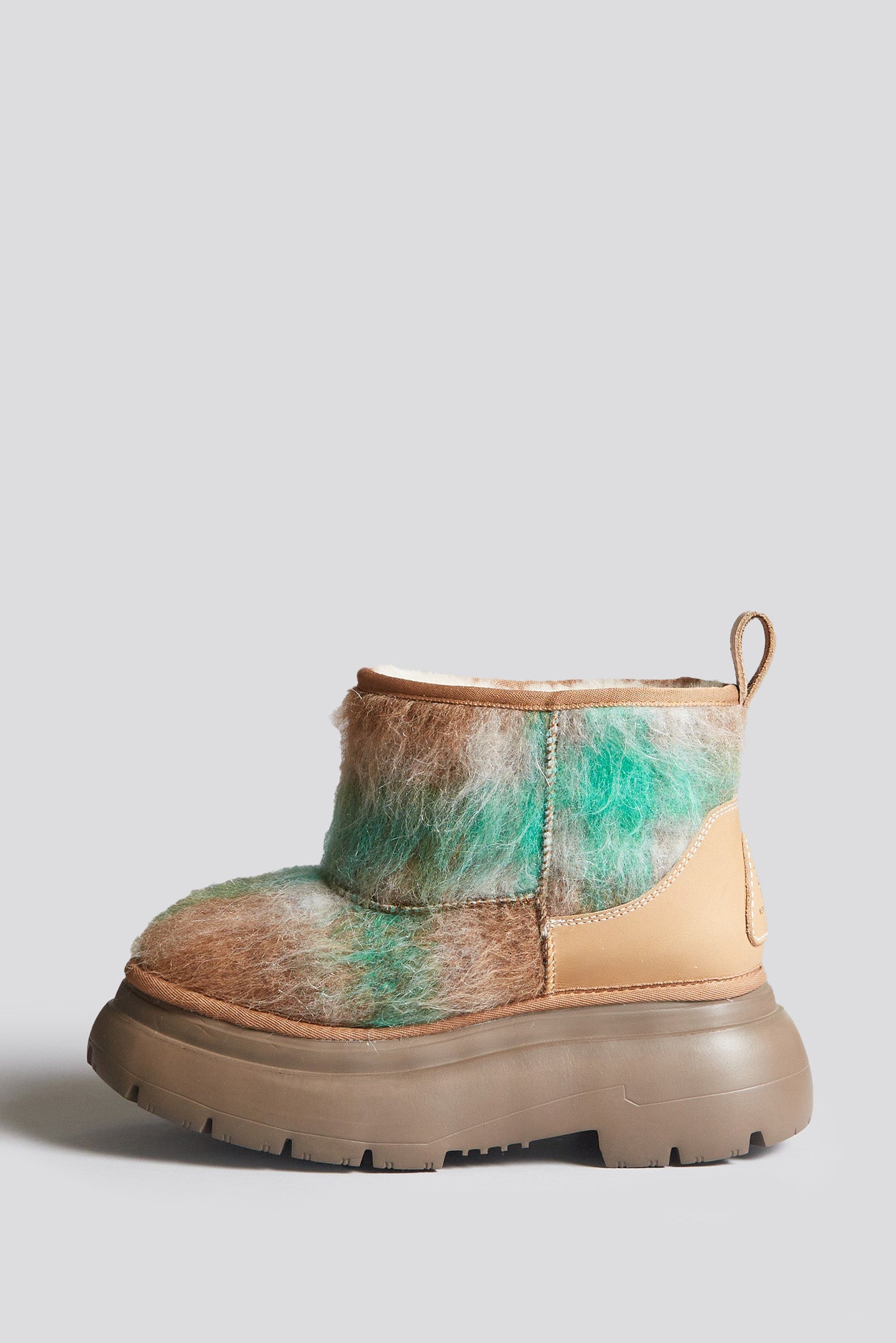 R13 Chunky Shearling Boot - Brushed Plaid