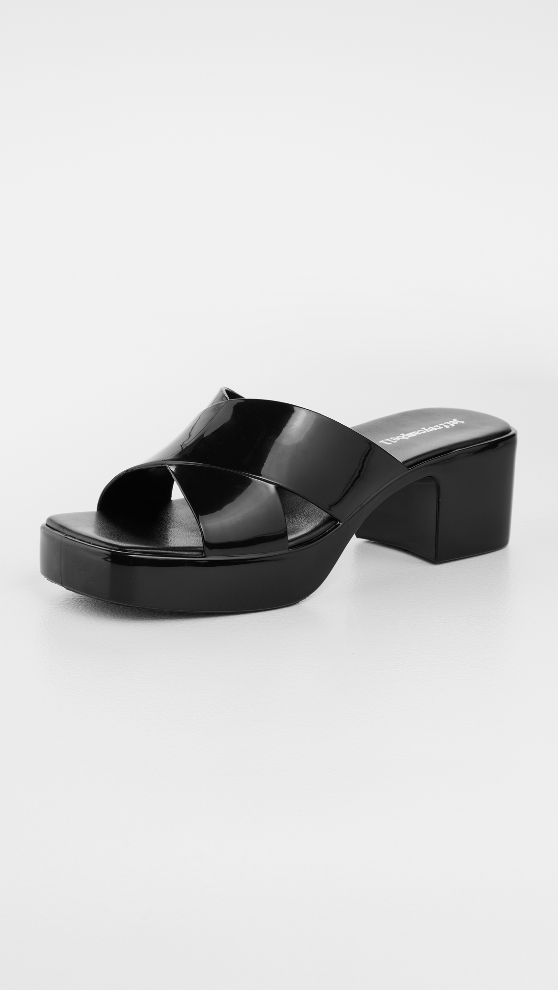 Bubblegum Jelly Block Sandals Black Shiny