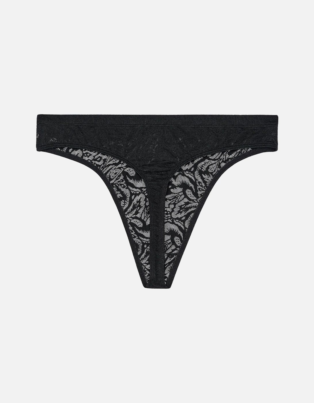 Hom Men's Temptation Free Cut Lace G-String, Black