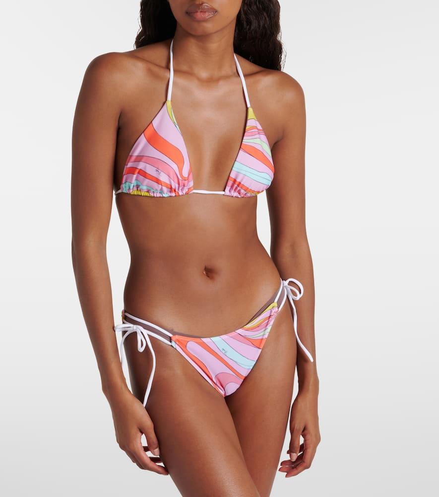 Marmo printed bikini top
