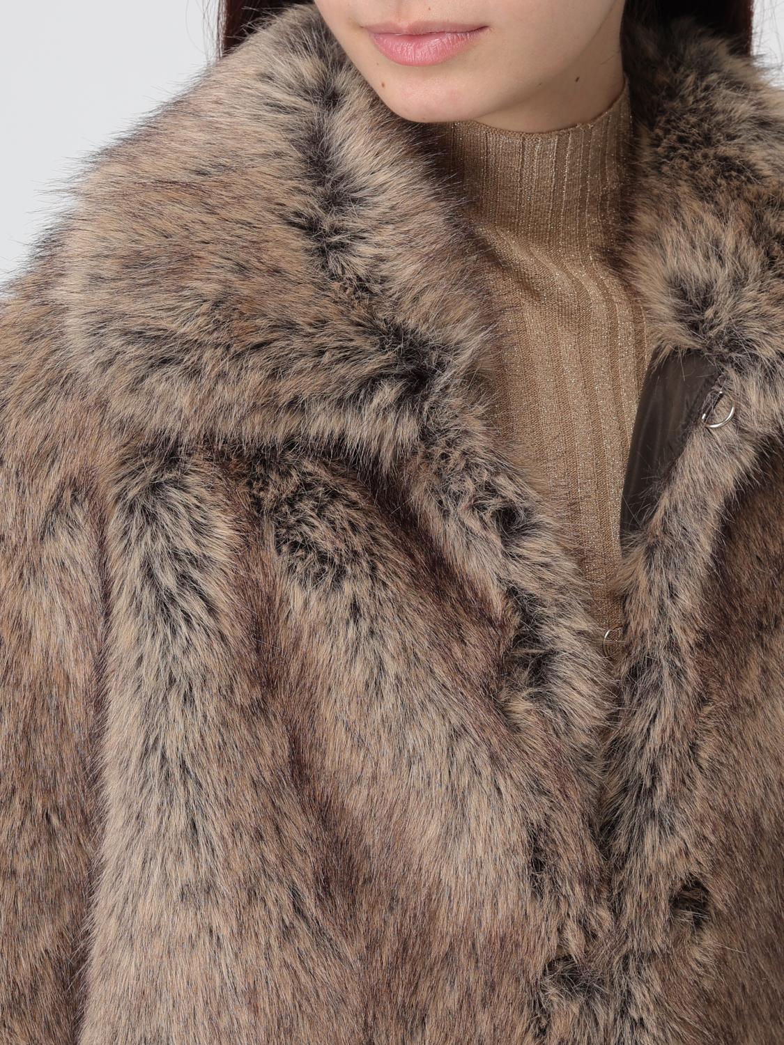 Fur Coat Woman color Brown