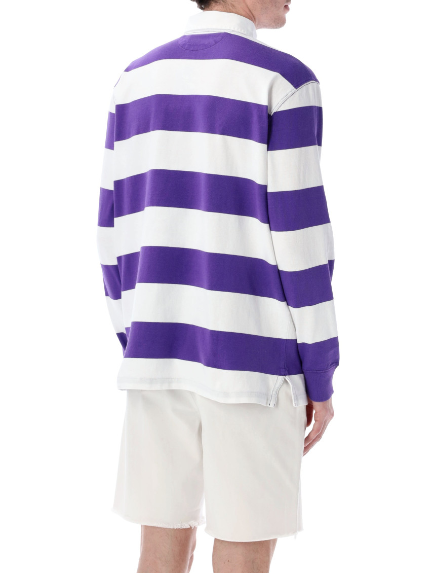 WhiteBlue Stripes Shirt Collar Polos