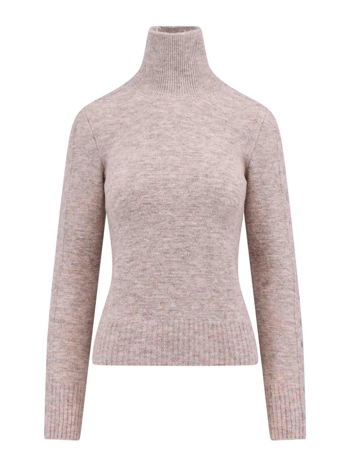 Alpaca blend sweater with metal buttons