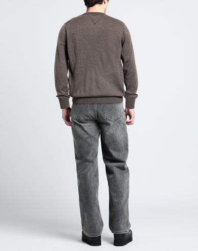 Man Sweater Taupe Size 38 Virgin Wool