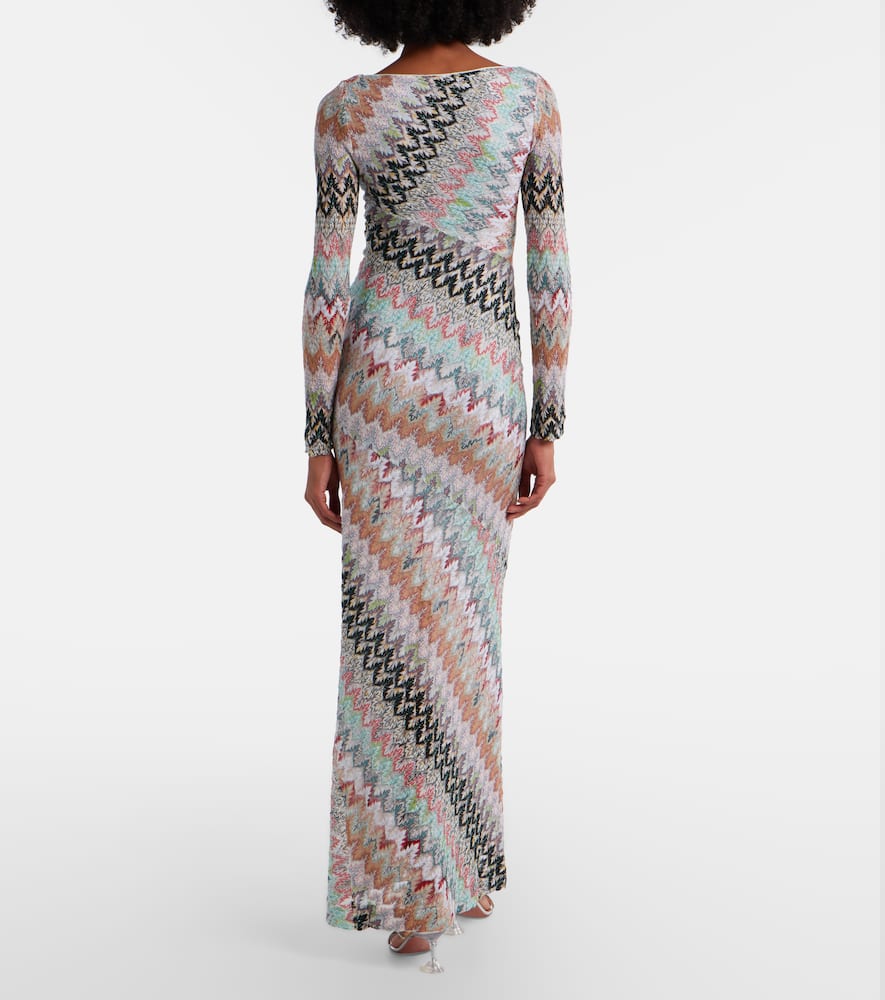 Zigzag lamé maxi dress