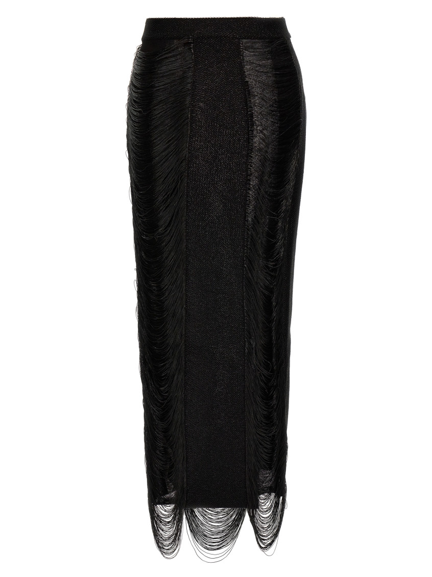 -Armor Stitch Skirt Gonne Nero-Donna
