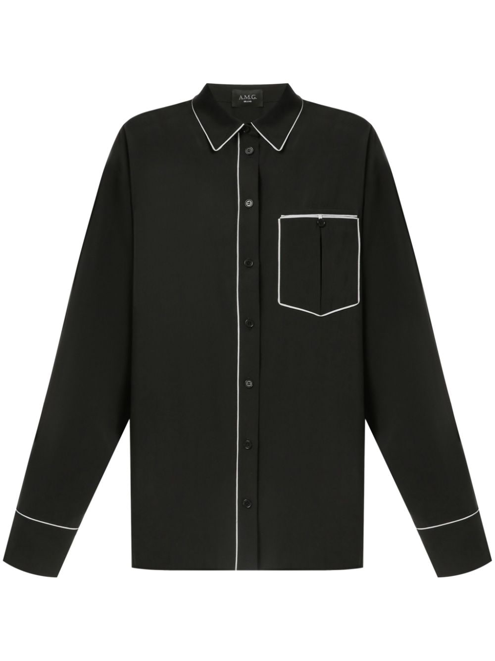 Contrast-trim shirt - Black