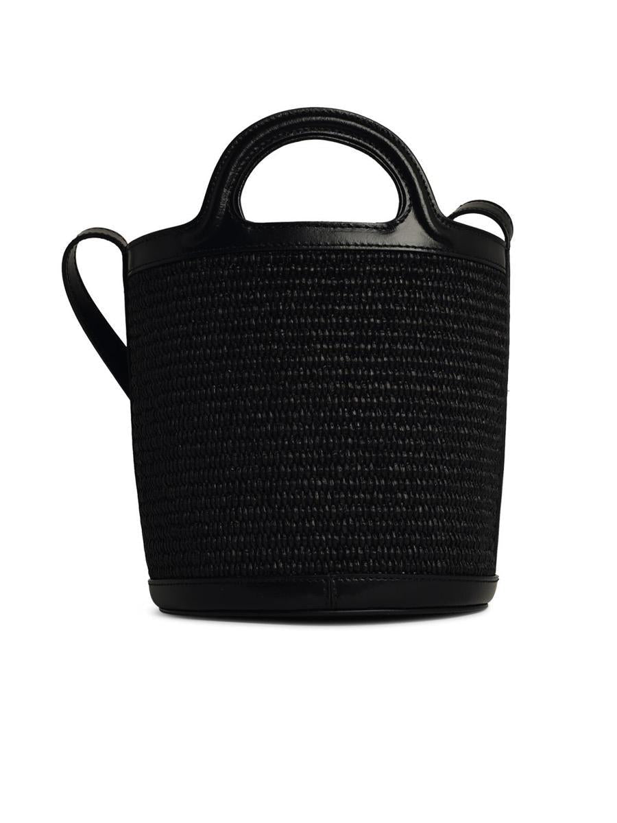 'Tropicalia' Black Straw Blend Bag