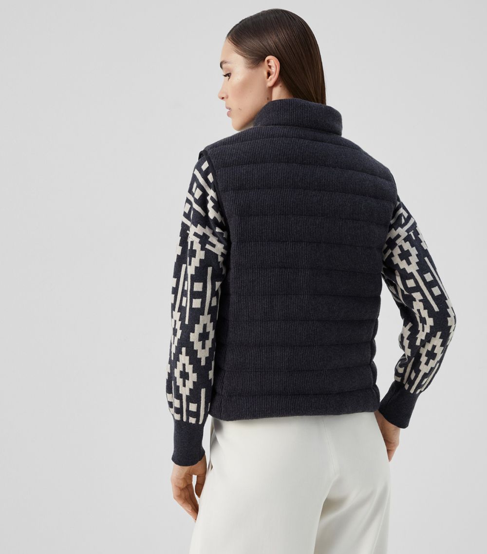 Cashmere Ribbed Down-Filled Gilet