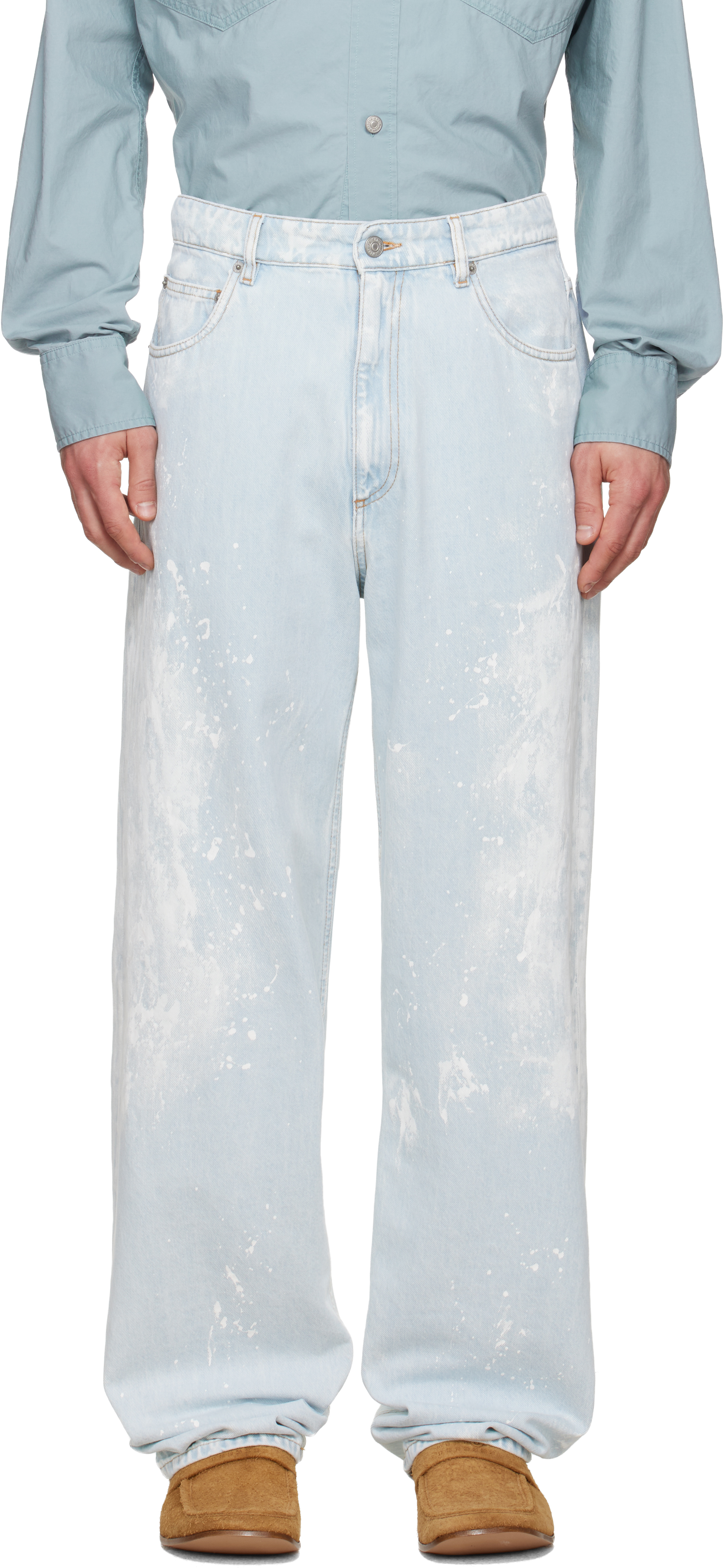 Blue Paint Splatter Jeans