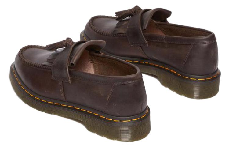 Adrian Crazy Horse Leather Tassel Loafers 'Dark Brown'