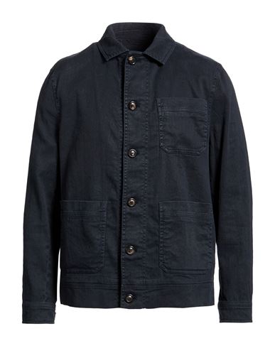 Man Denim shirt Midnight blue Size XXXL Linen, Cotton, Elastane