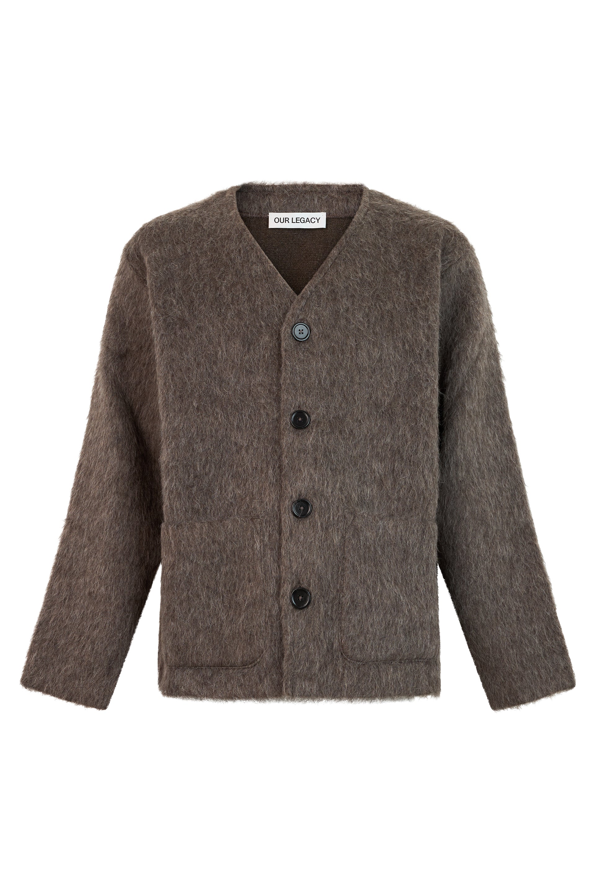 Oversized Wool Blend Cardigan — Gray