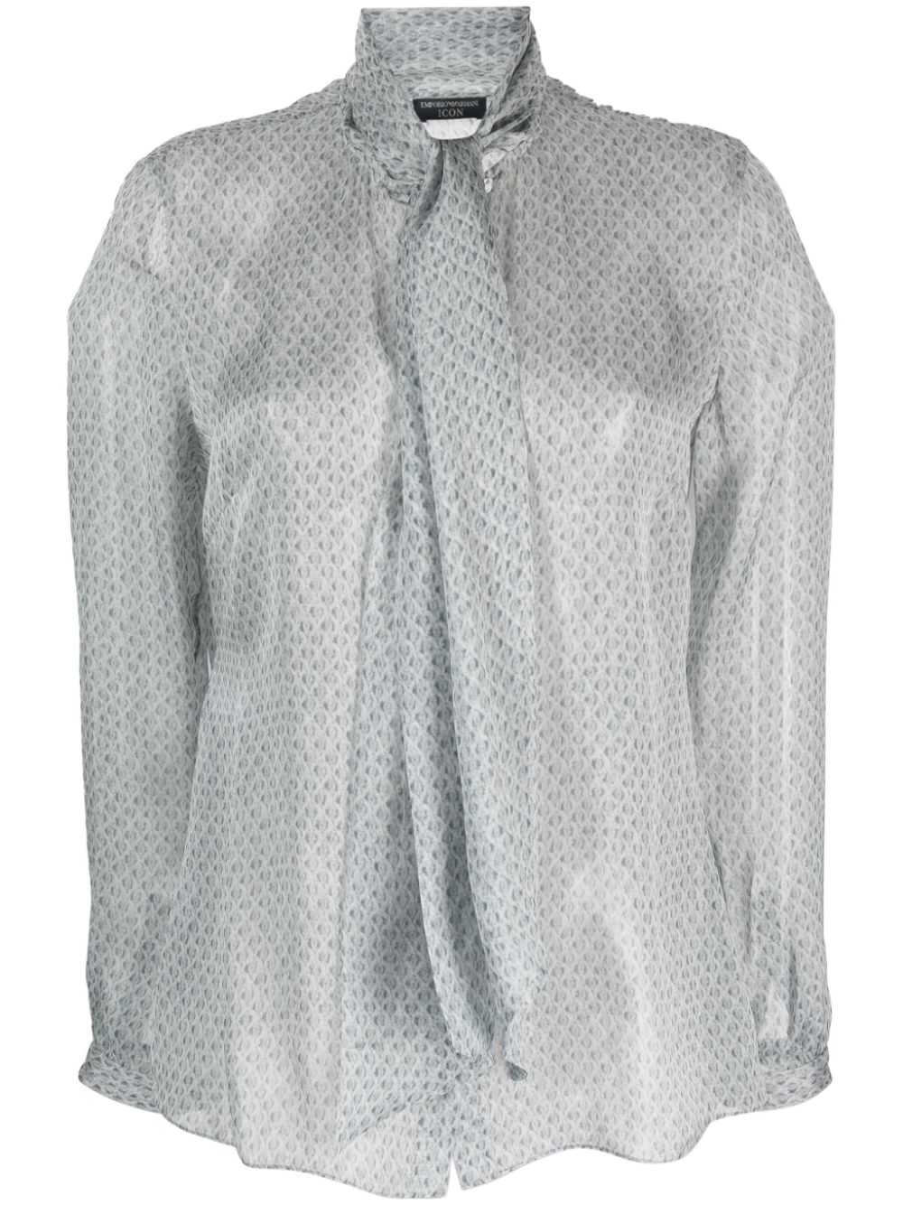 Geometric-pattern silk blouse - Grey