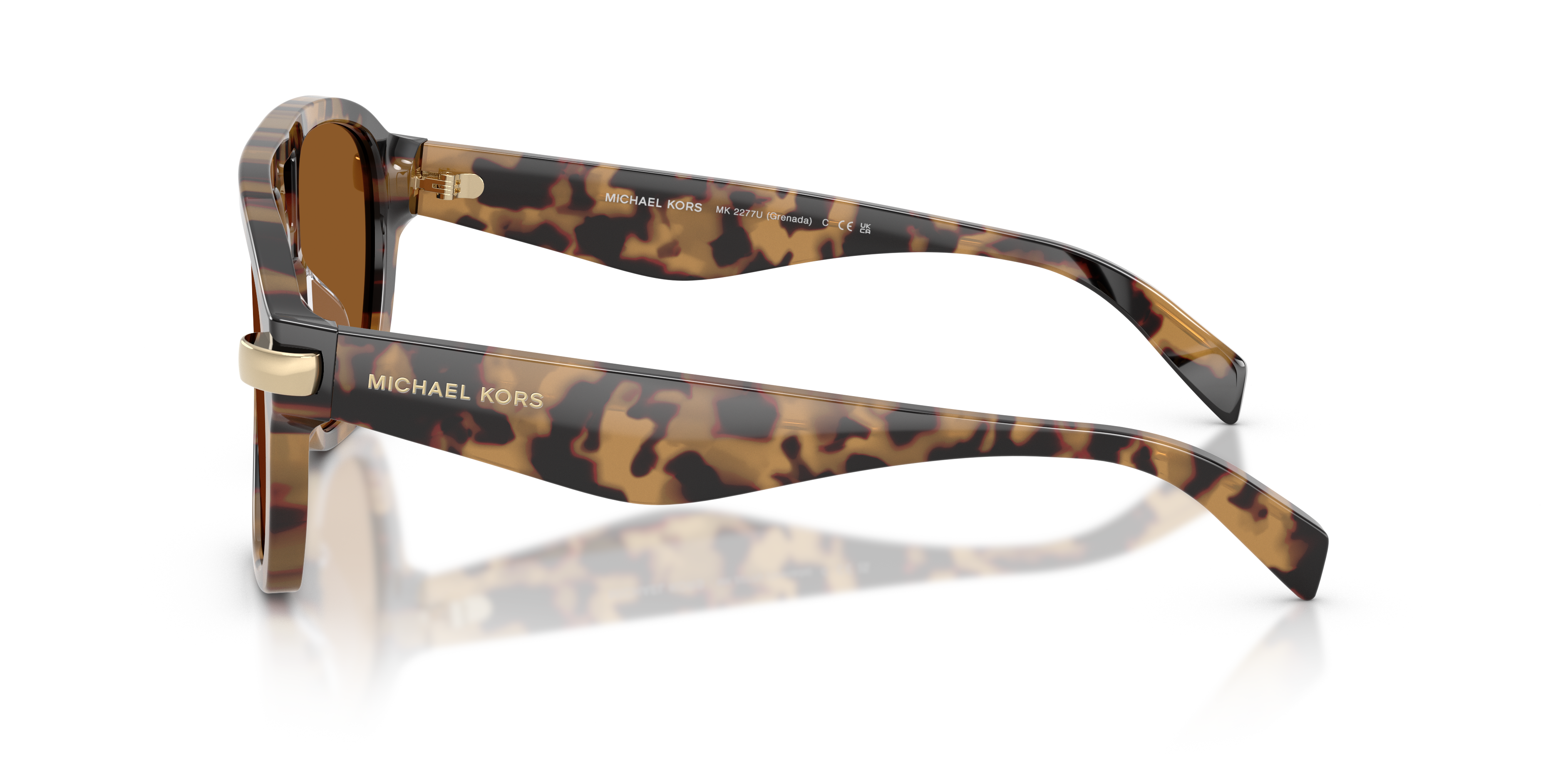 Michael Kors Vrouw Michael Kors MK2277U GRENADA 393073 Zonnebrillen Acetaat Schildpad Bruin Piloot Normaa
