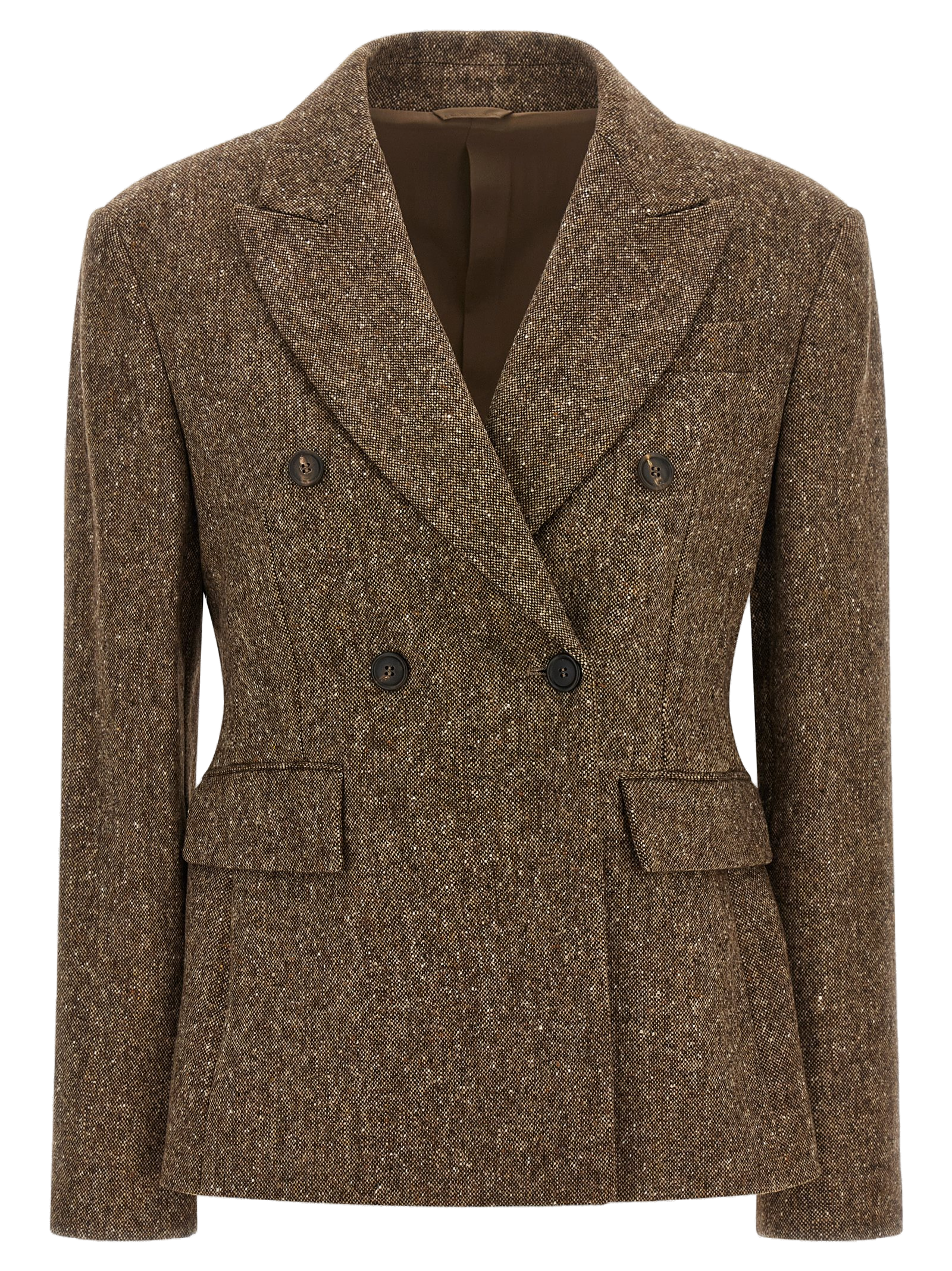 Virgin Wool Donegal Blazer — Brown