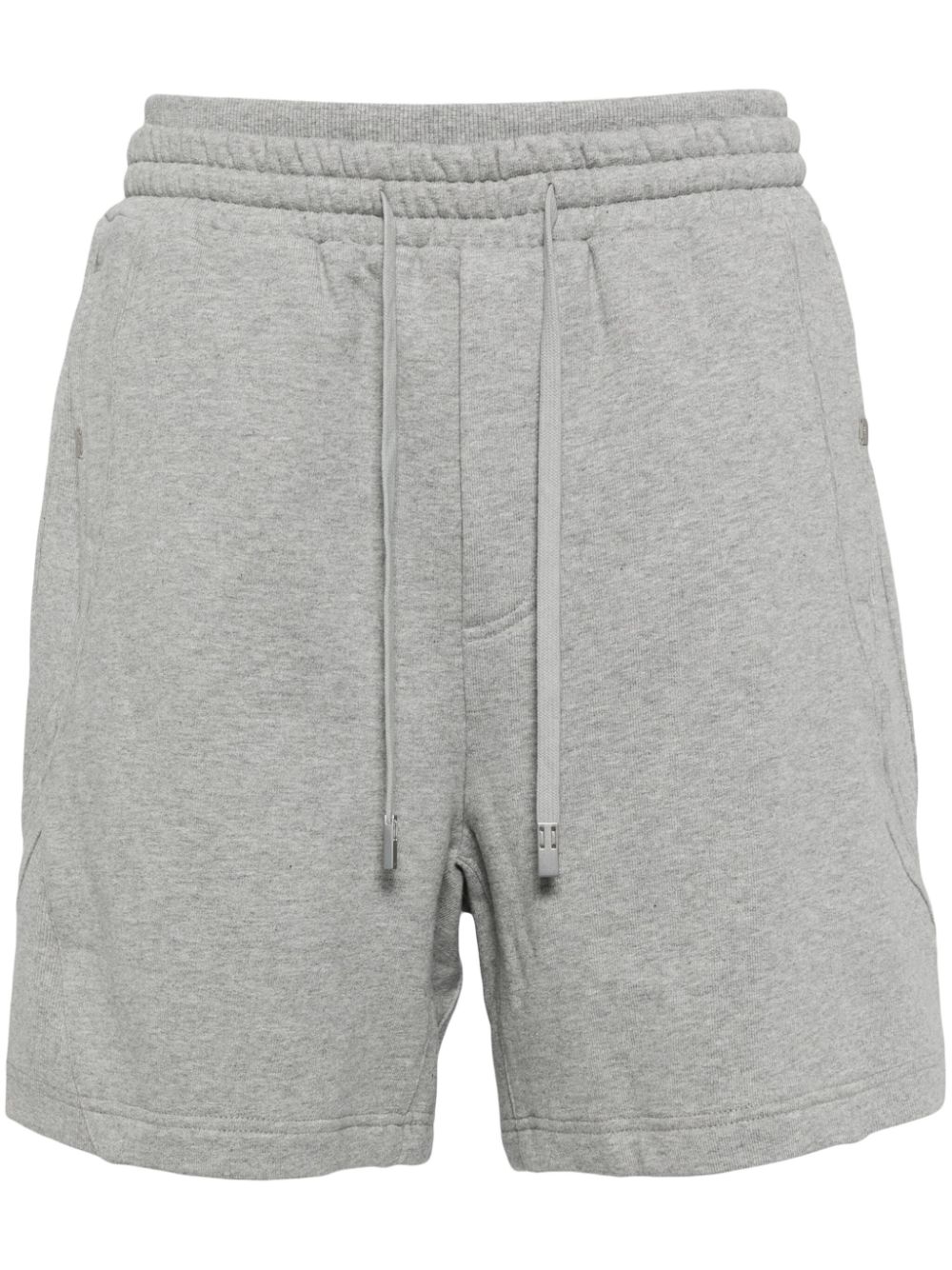 Mélange-effect cotton track shorts - Grey
